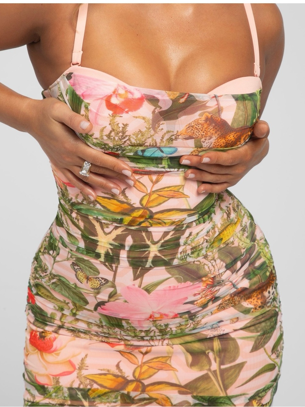 Ta3 Sweetie Mesh Column Dress - Floral Ambrosia - Picture 4 of 15